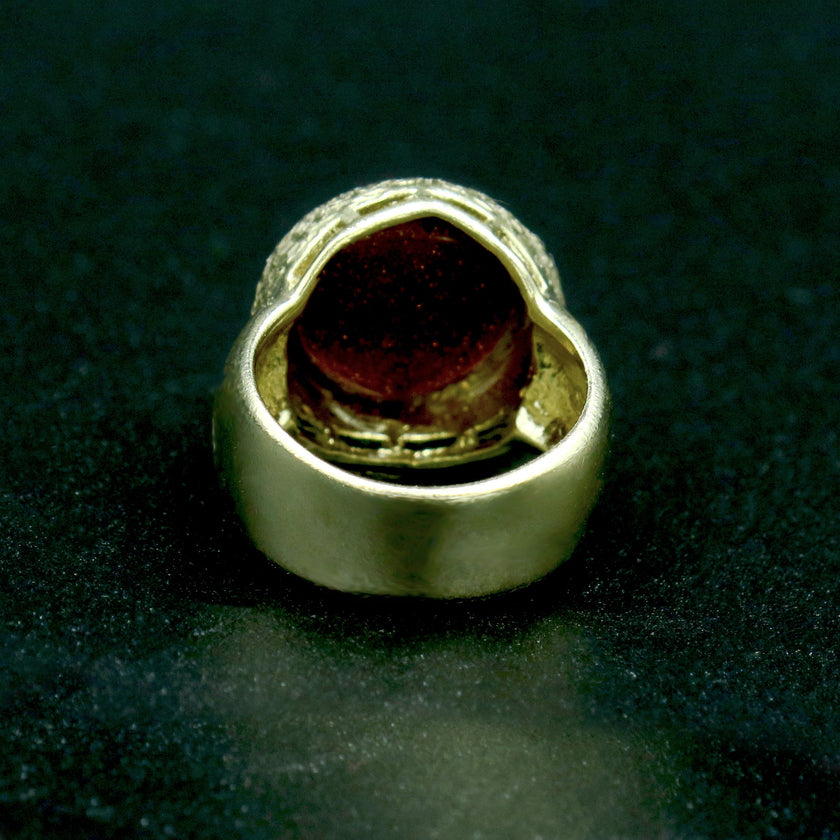 925 silver ring with aventurine