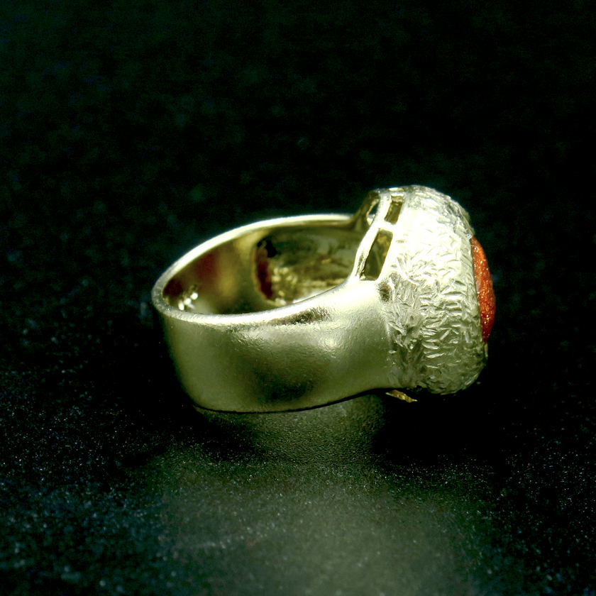 925 silver ring with aventurine