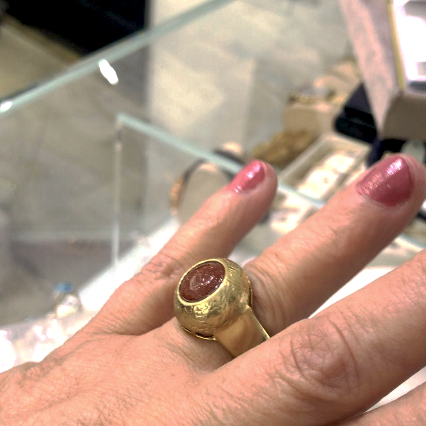 925 silver ring with aventurine