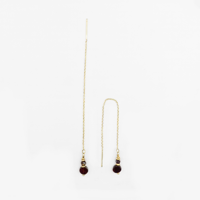 14k gold earrings with garnet