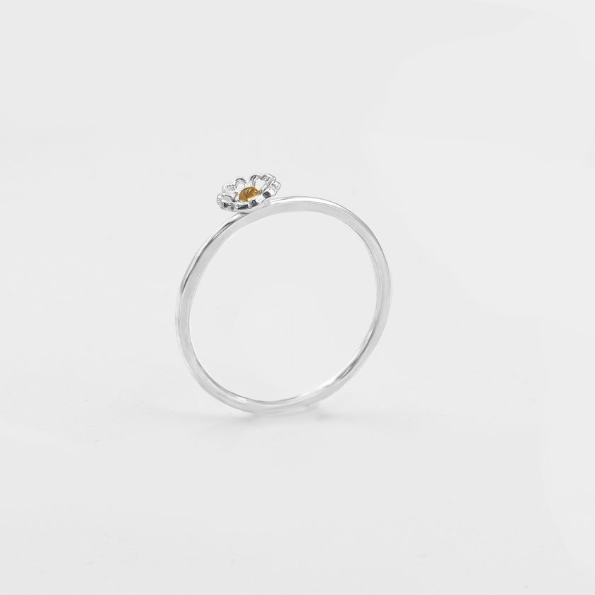 Silver ring with citrine