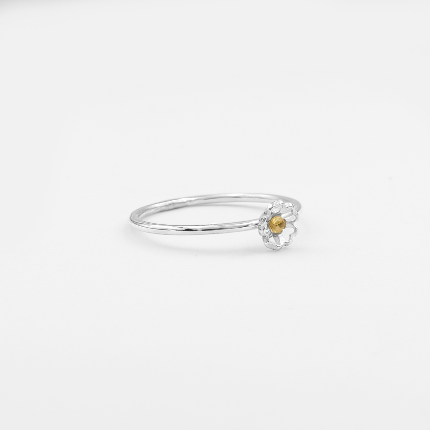 Silver ring with citrine