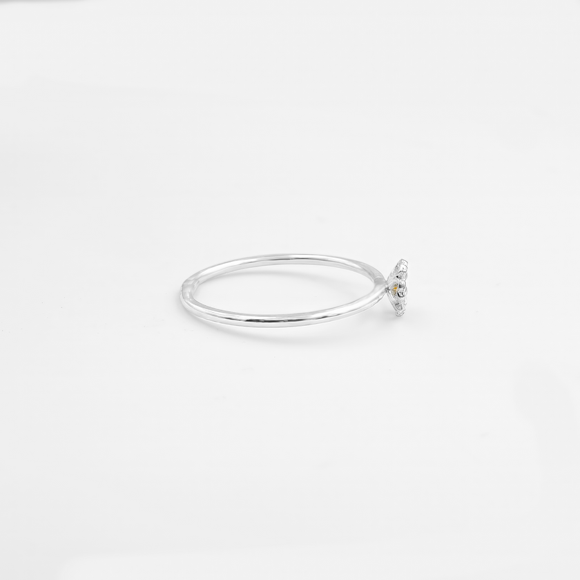 Silver ring with citrine
