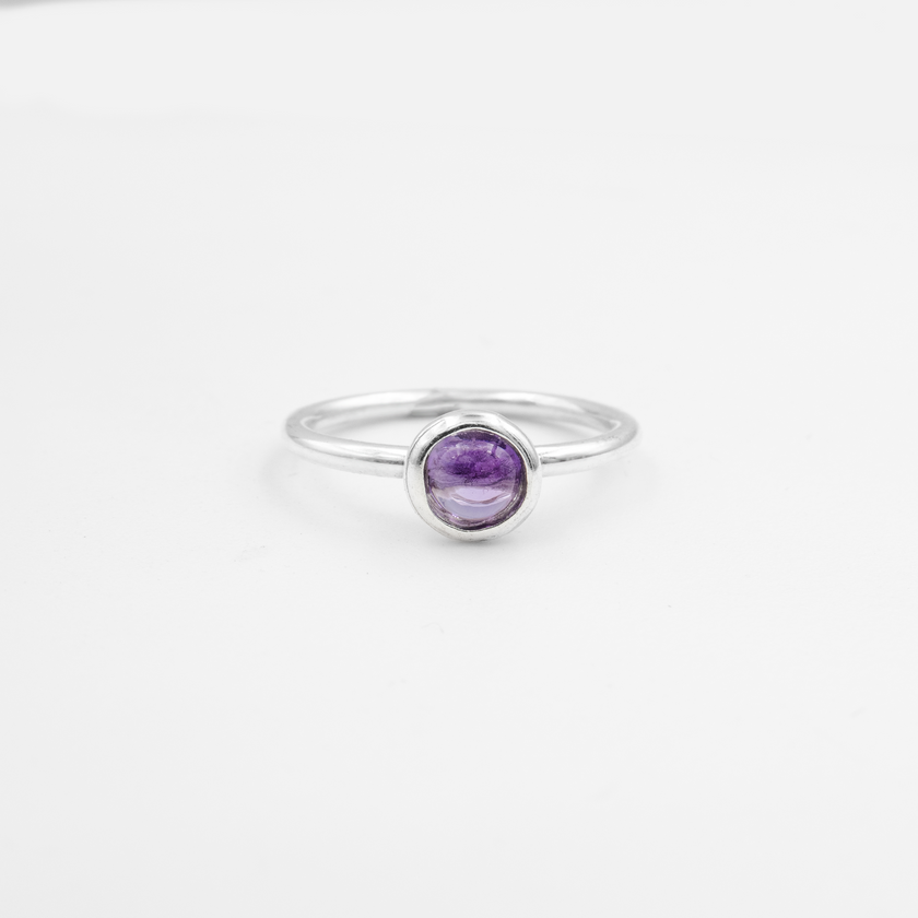 Silver ring with amethyst