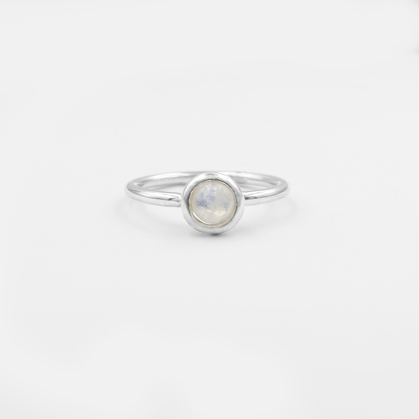 Silver ring with moonstone