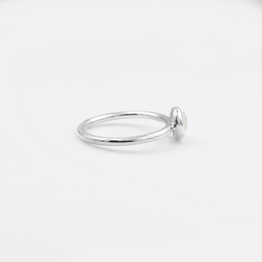Silver ring with moonstone