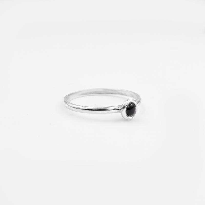Silver ring with onyx