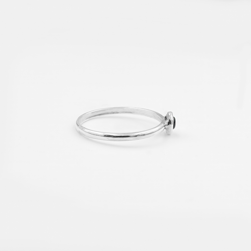 Silver ring with onyx