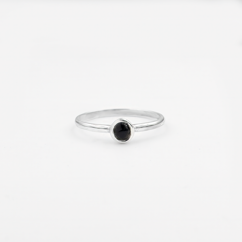 Silver ring with onyx
