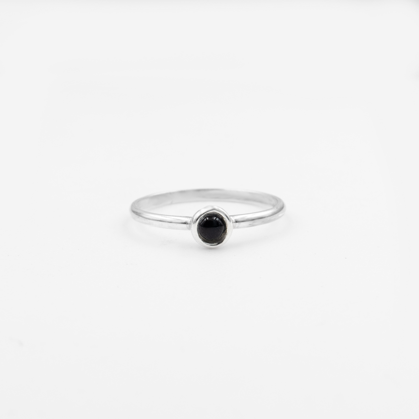 Silver ring with onyx