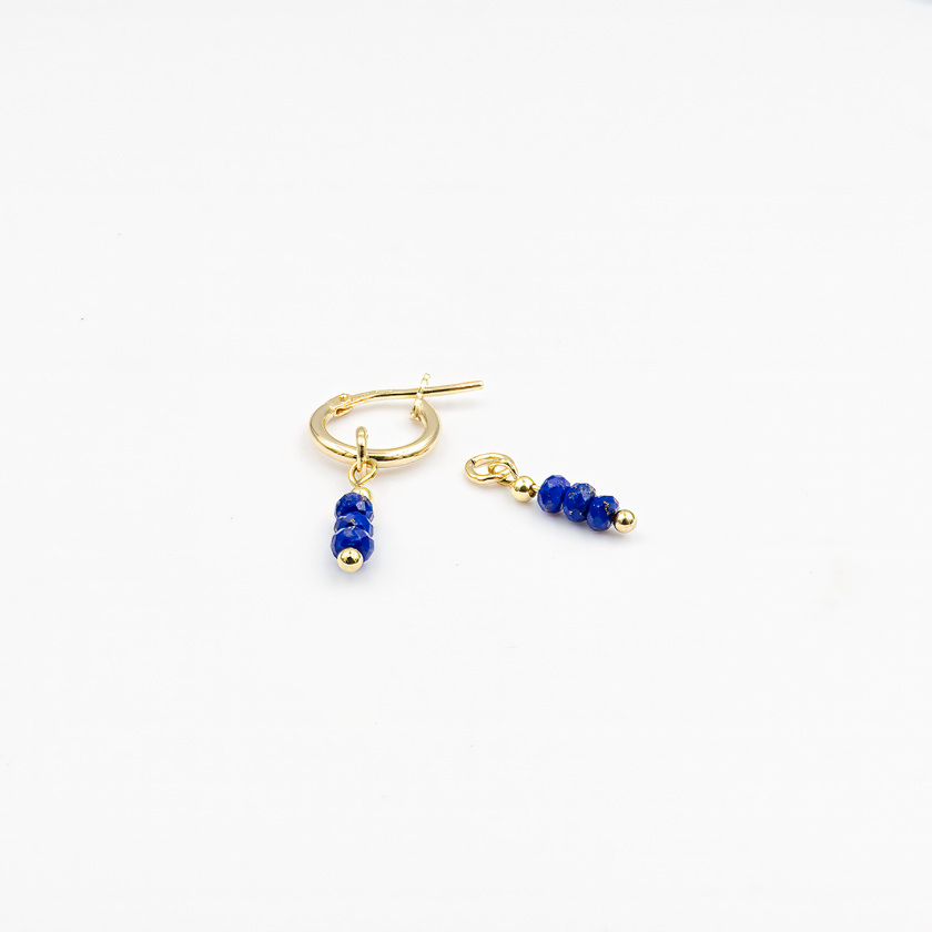 NatalyEarrings with lapis lazuli charms