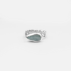 Silver ring with raw aquamarine