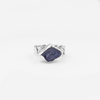 Silver ring with raw tanzanite