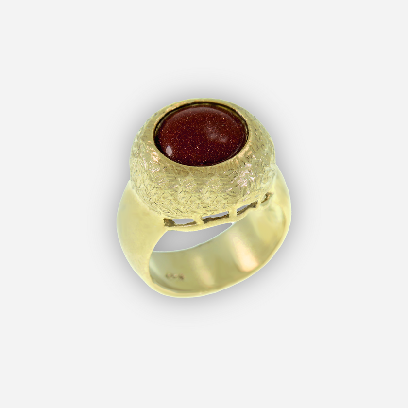 925 silver ring with aventurine