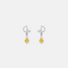 Silver omega earrings with an artificial brook pearl