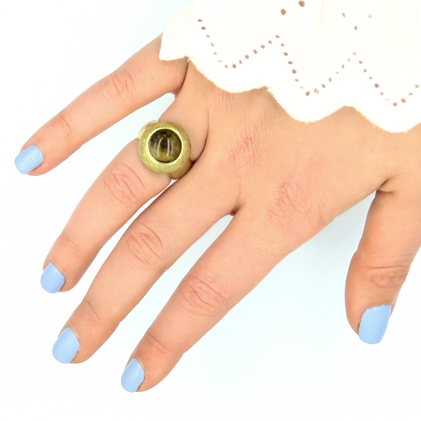 925 silver ring with aventurine