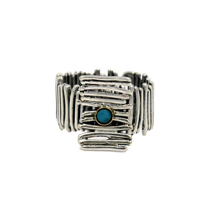 Silver ring with turquoise stone