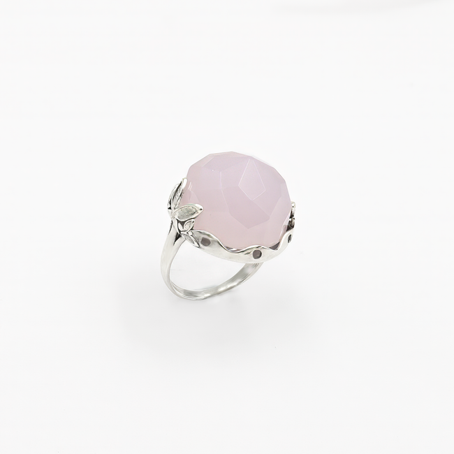 A special silver ring with a pink opalite