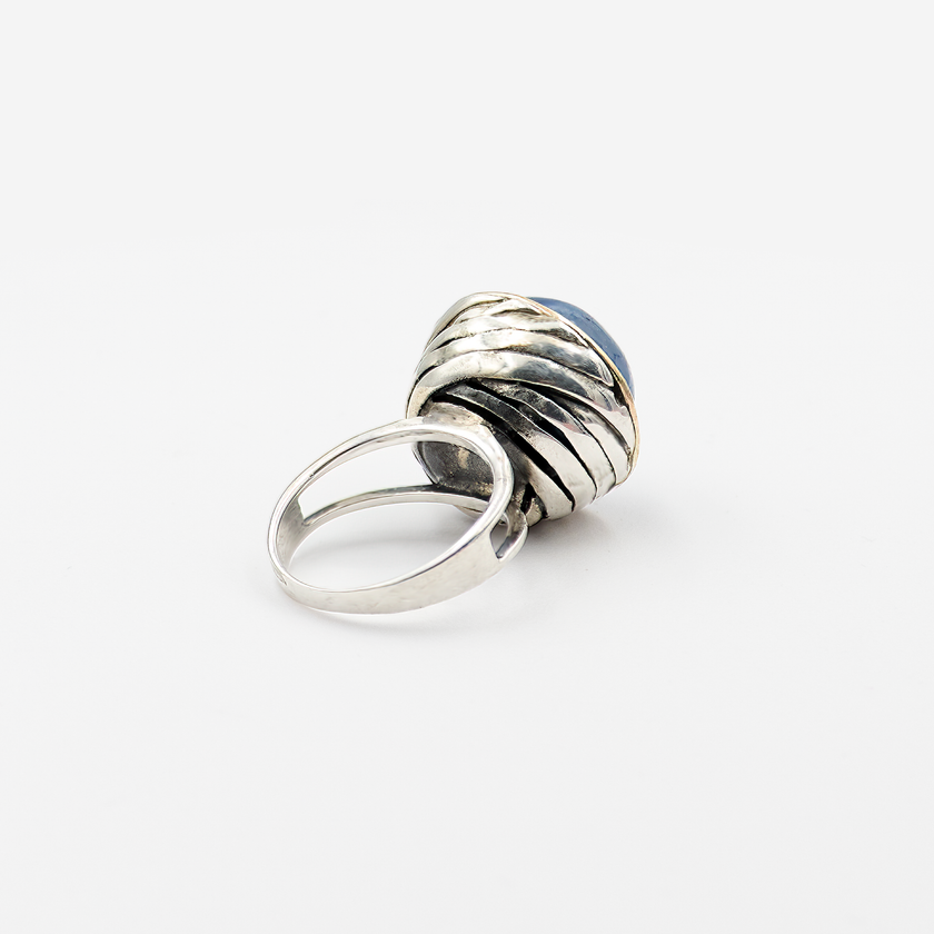 925 silver ring with green agate