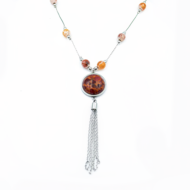925 silver necklace and agates combined with a Yashpah pendant