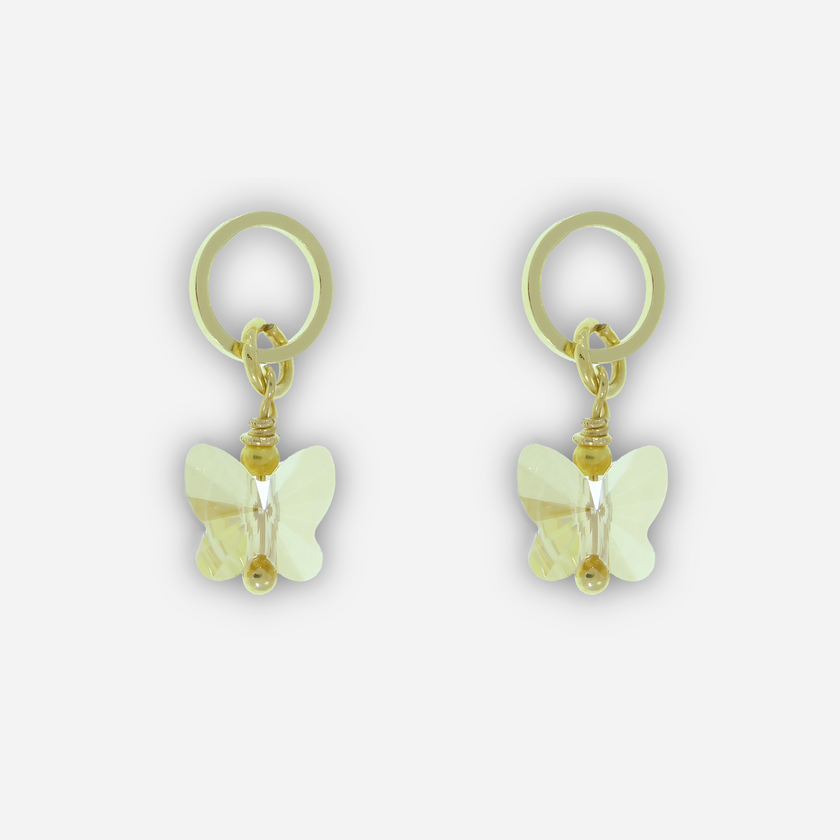 Yellow Butterfly Crystal Pendant