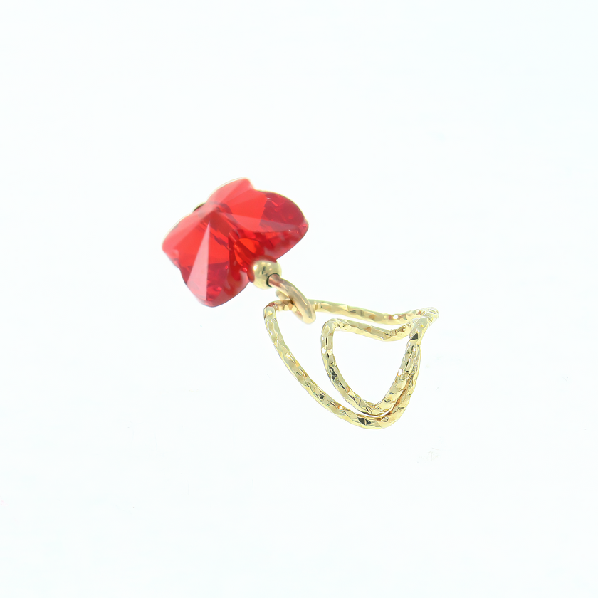 Polly Red Hoop and Charm Earrings