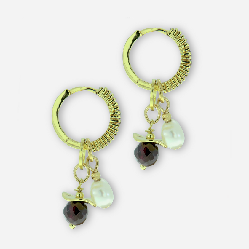 Sabrina earrings and necklace with 2 pendants