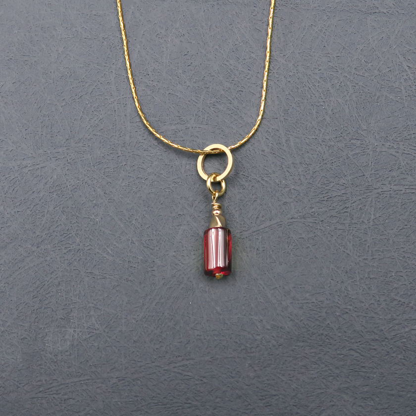 Garnet-colored crystal pendant