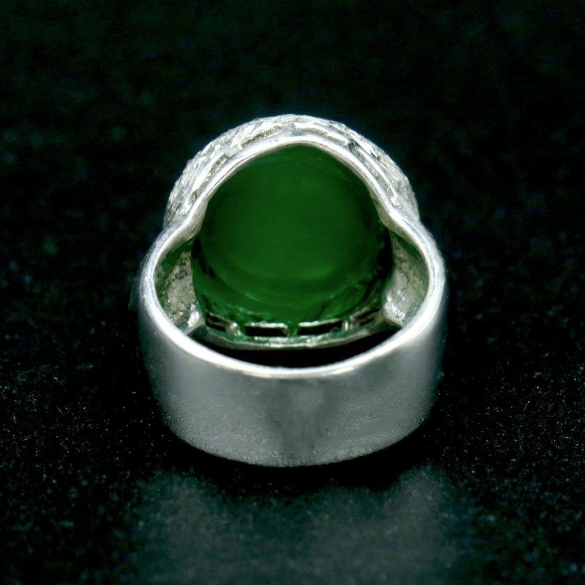 טבעת כסף 925 עם אגת ירוק