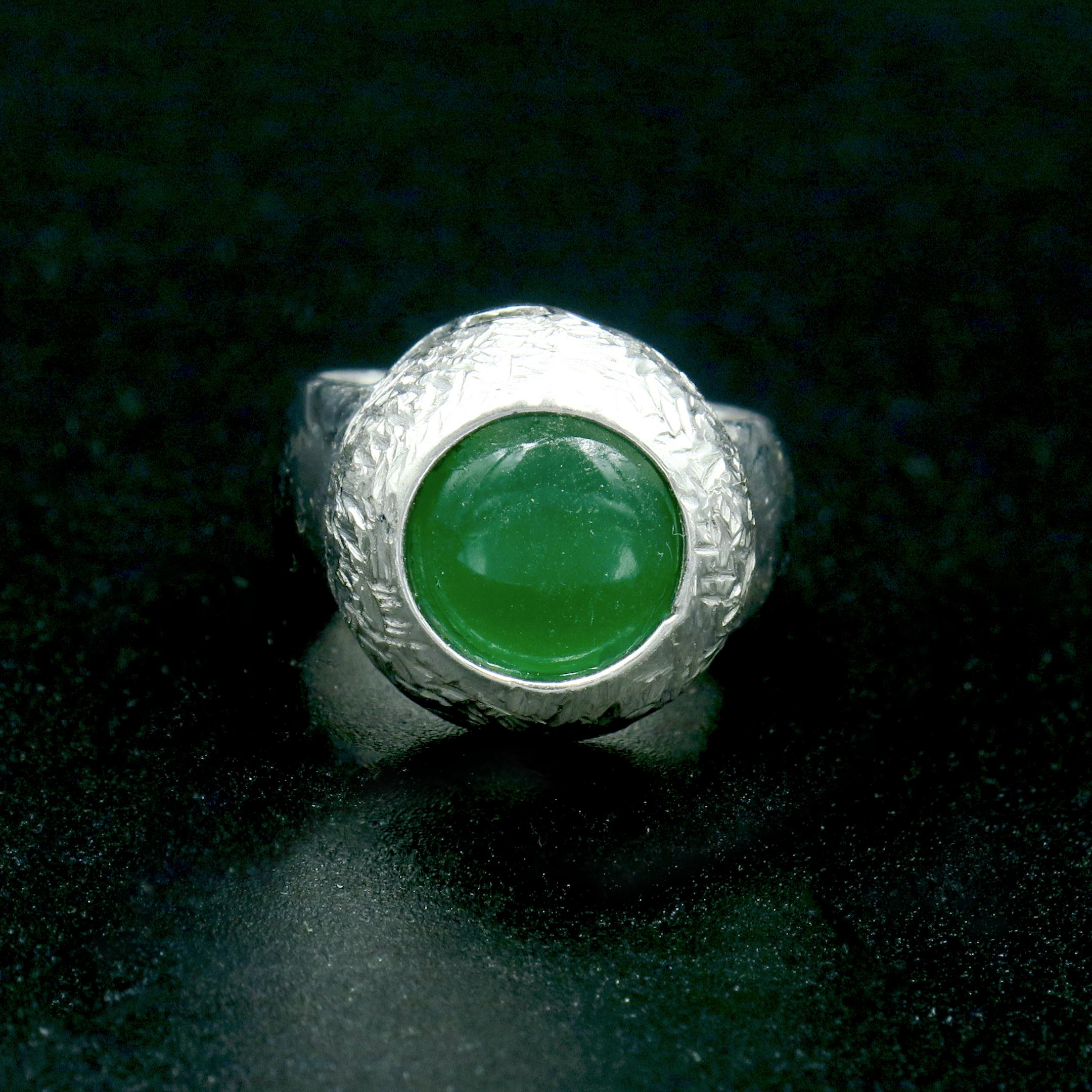 טבעת כסף 925 עם אגת ירוק
