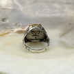 Silver ring with yellow agate stone