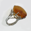 Silver ring with yellow agate stone