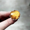 Silver ring with yellow agate stone