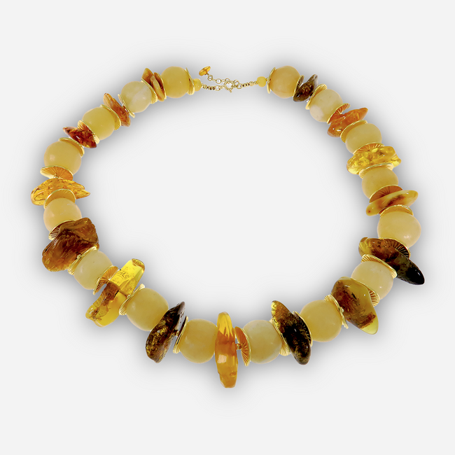 Citrine & Amber Necklase