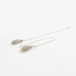 14 carat white gold earrings with real labradorite and ruby