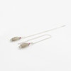 14 carat white gold earrings with real labradorite and ruby