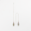 14 carat white gold earrings with real labradorite and ruby