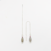 14 carat white gold earrings with real labradorite and ruby