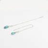 14 carat white gold earrings with apatite and pink tourmaline
