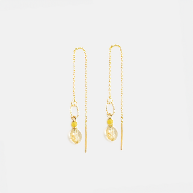 14 carat gold earrings with topaz and opal