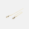 14 carat gold chain earrings with topaz