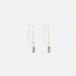 14 carat gold chain earrings with topaz