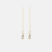 14 carat gold chain earrings with topaz