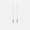 14 carat gold chain earrings with topaz