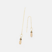 14 carat gold chain earrings with topaz and moonstone