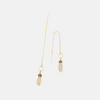 14 carat gold chain earrings with topaz and moonstone