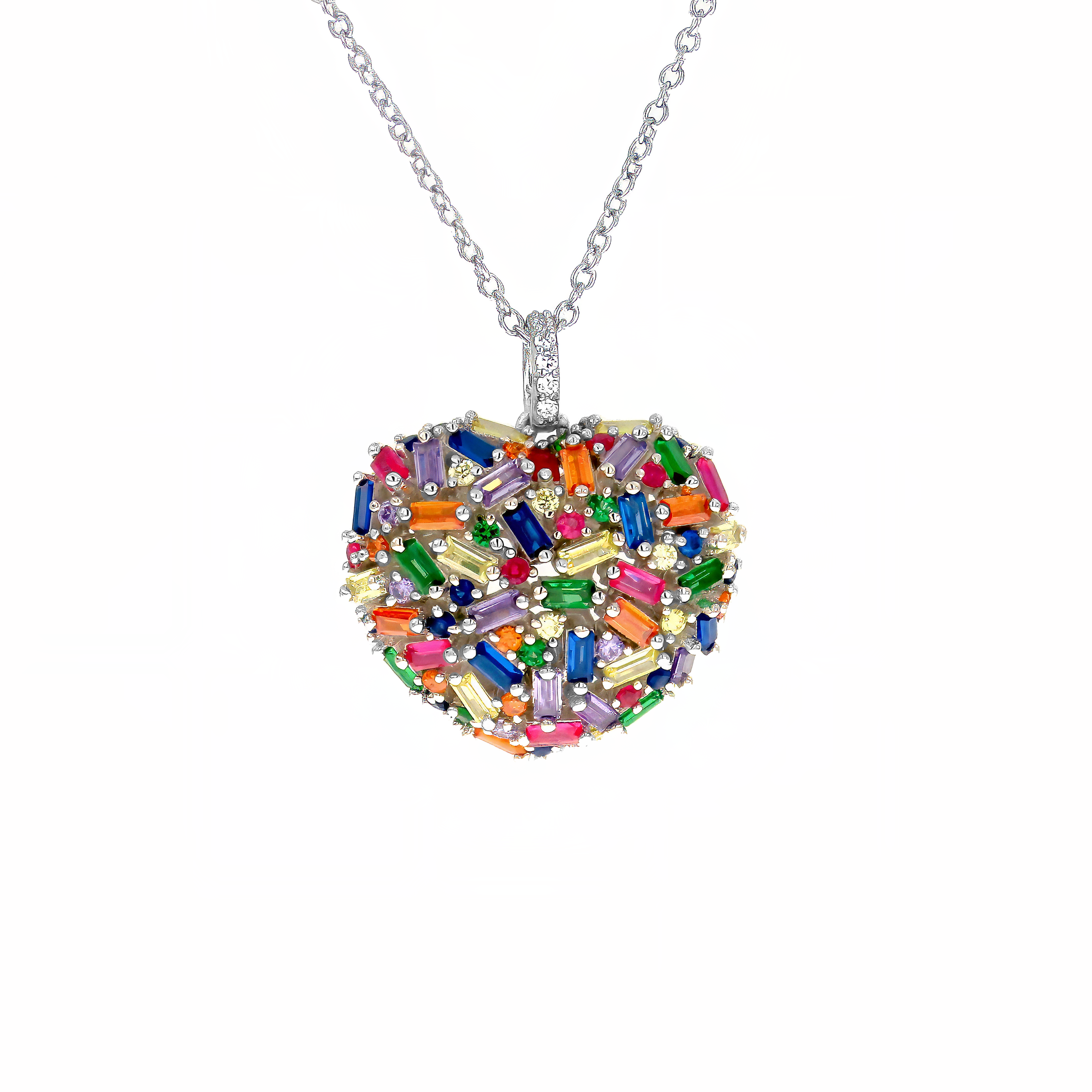 שרשרת כסף אלגנטית עם תליון לב משובץ באבנים צבעוניות בגווני ורוד, כחול, ירוק וזהב – שילוב הרמוני של עדינות וסטייל. מתאימה לערב רומנטי, ליום הולדת או כמתנה מושקעת לאישה שאוהבת תכשיטים צבעוניים.
#שרשרתכסף #תליוןלב #תכשיטיםמעוצבים #מולטיקולור #מתנהלאישה #תכשיטייחודי
