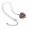 Elegant silver necklace with a multicolored heart pendant