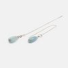 14 carat white gold chain earrings with aquamarine