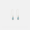 14 carat white gold chain earrings with aquamarine